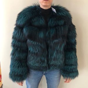 SOLD NEW Real Silver Fox Cropped Coat